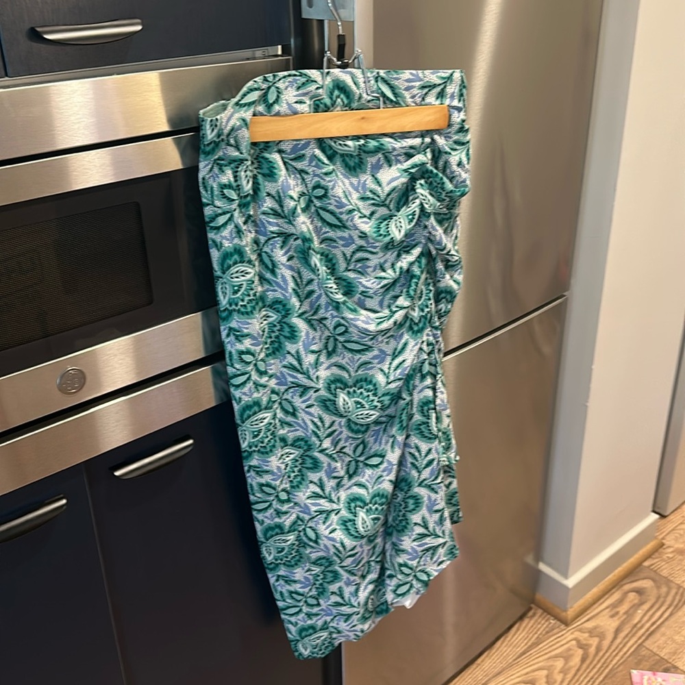 Ann Taylor Floral Ruched Midi Skirt